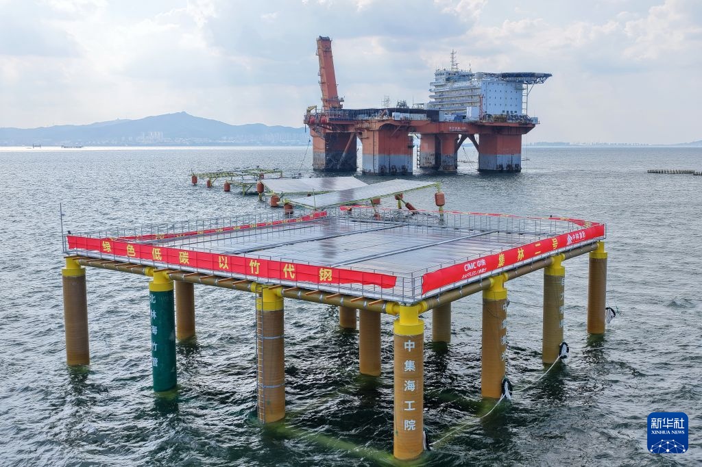 百千瓦级竹基海上光伏平台在山东烟台安装完成 百千瓦级竹基海上光伏平台在山东烟台安装完成