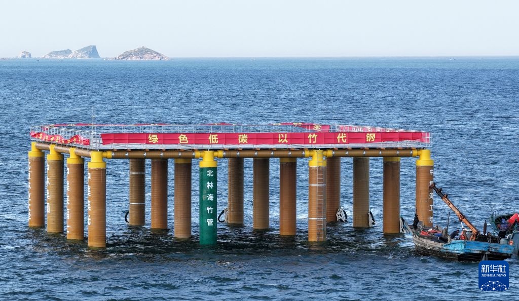 百千瓦级竹基海上光伏平台在山东烟台安装完成 百千瓦级竹基海上光伏平台在山东烟台安装完成
