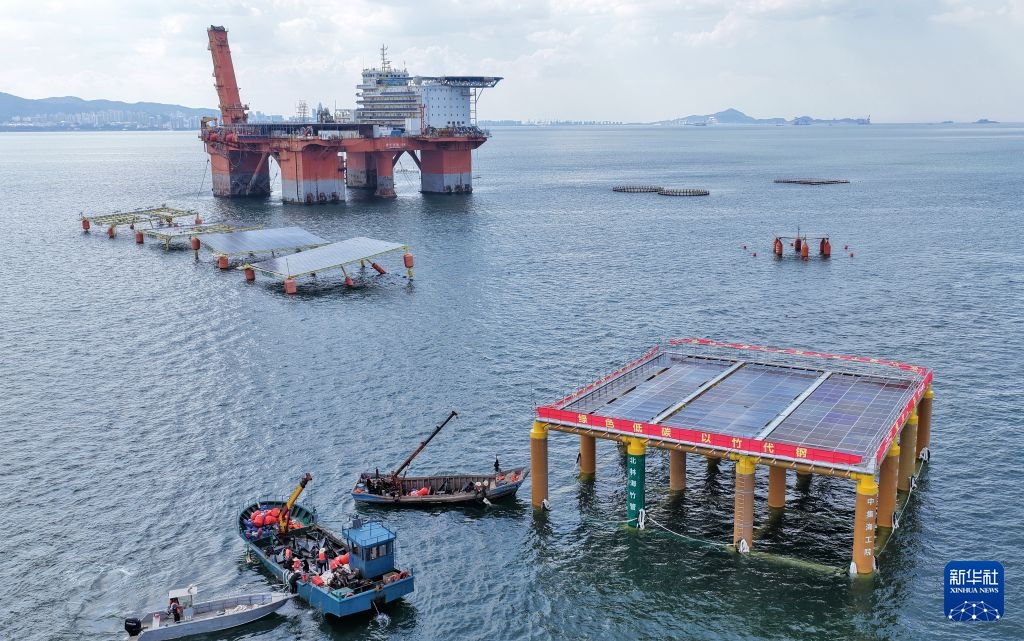 百千瓦级竹基海上光伏平台在山东烟台安装完成 百千瓦级竹基海上光伏平台在山东烟台安装完成