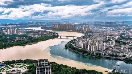 河源出现江水泾渭分明奇观 河源出现江水泾渭分明奇观