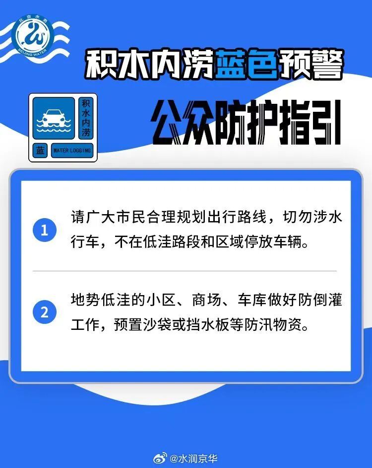 北京暴雨、雷电、山洪、积水内涝、地质灾害五预警生效中！请市民注意防范——