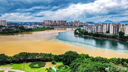 河源出现江水泾渭分明奇观 河源出现江水泾渭分明奇观