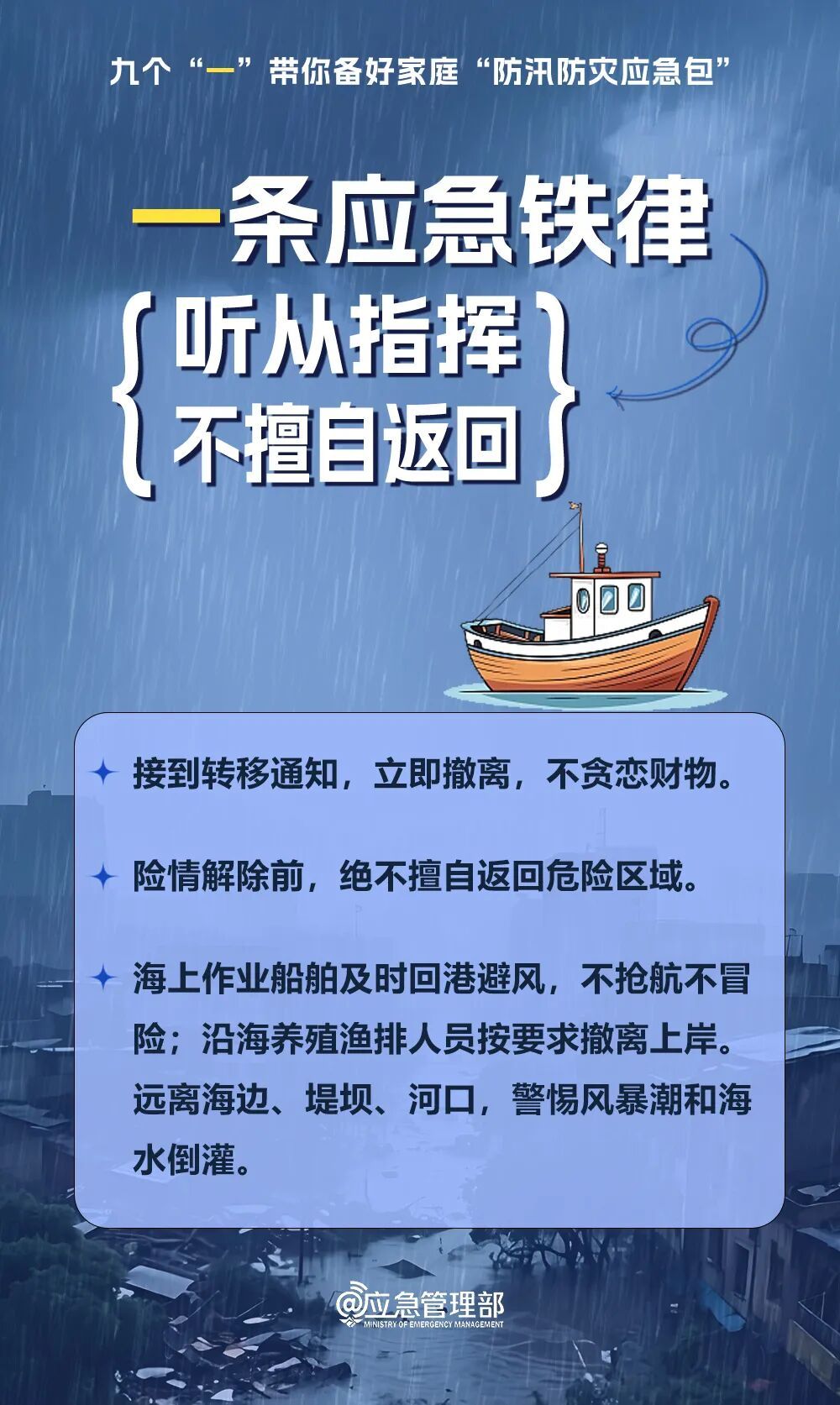 家庭防汛防灾,牢记九个“一” 家庭防汛防灾,牢记九个“一”