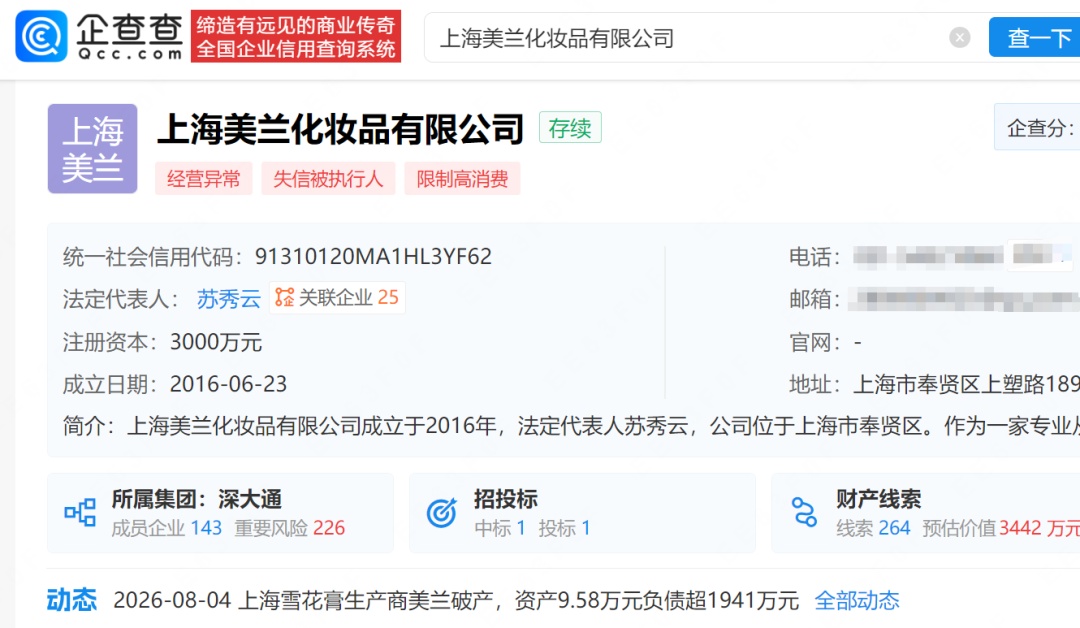 “童年记忆”上海雪花膏破产了 “童年记忆”上海雪花膏破产了