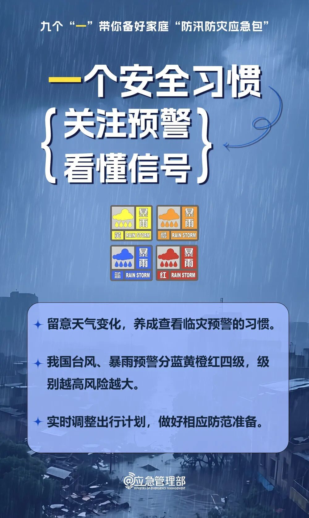家庭防汛防灾,牢记九个“一” 家庭防汛防灾,牢记九个“一”