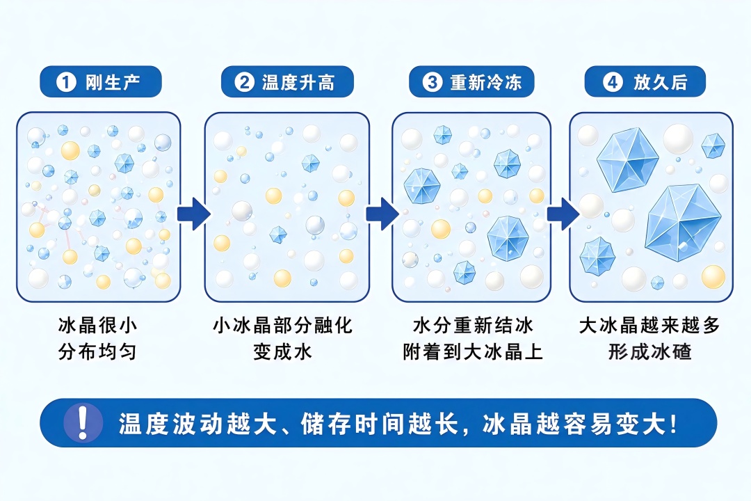 去年的冰淇淋“长出了”冰碴？还能吃吗？