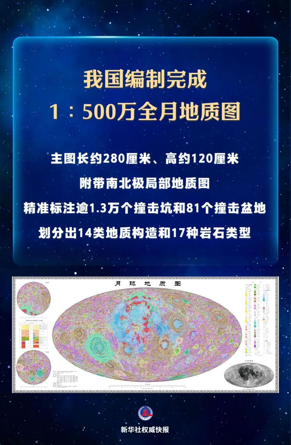 我国编制完成新版全月地质图，比例尺1∶500万