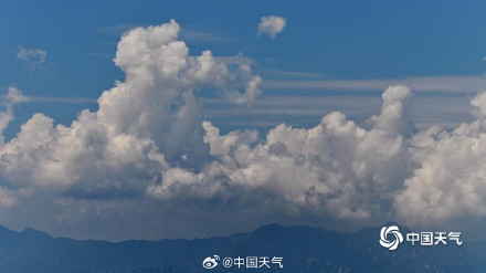 北京今日天空有个“显眼包” 浓积云强势抢镜