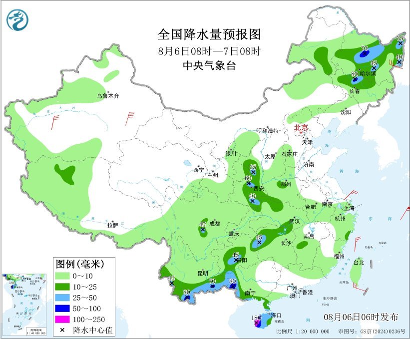 黑龙江贵州云南海南等地有分散性强降水 黑龙江贵州云南海南等地有分散性强降水