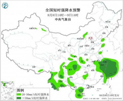 强对流预警：江苏上海浙江等地部分地区将有10级以上雷暴大风