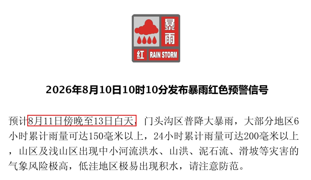 北京发布山洪灾害和积水内涝风险橙色预警！多区升级发布暴雨红色预警——