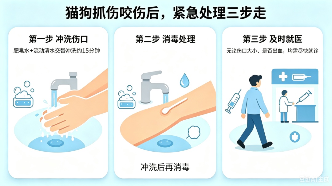 夏日犬伤风险高,规范处置是关键,一定要立即冲洗伤口! 夏日犬伤风险高,规范处置是关键,一定要立即冲洗伤口!