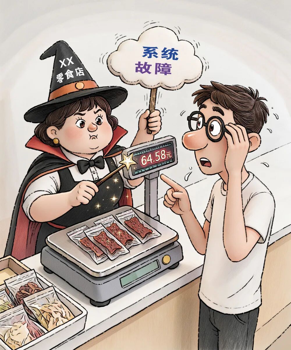 赵一鸣4块牛肉干多收50块?零食店称重不能是笔糊涂账 赵一鸣4块牛肉干多收50块?零食店称重不能是笔糊涂账