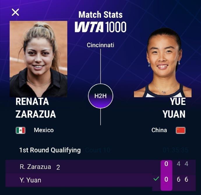WTA1000辛辛那提站女单签表出炉 袁悦将争夺正赛门票 WTA1000辛辛那提站女单签表出炉 袁悦将争夺正赛门票