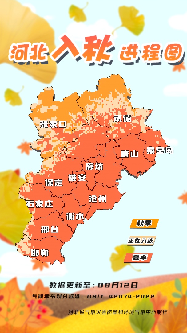 入秋进程图发布，石家庄这些地方已入秋