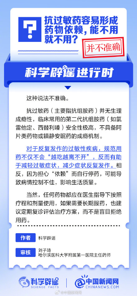 抗过敏药容易形成药物依赖，能不用就不用？