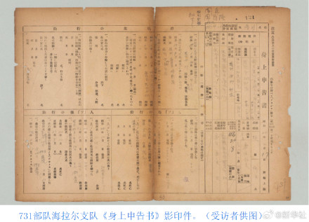 731部队海拉尔支队档案揭露日军掩盖细菌战罪行