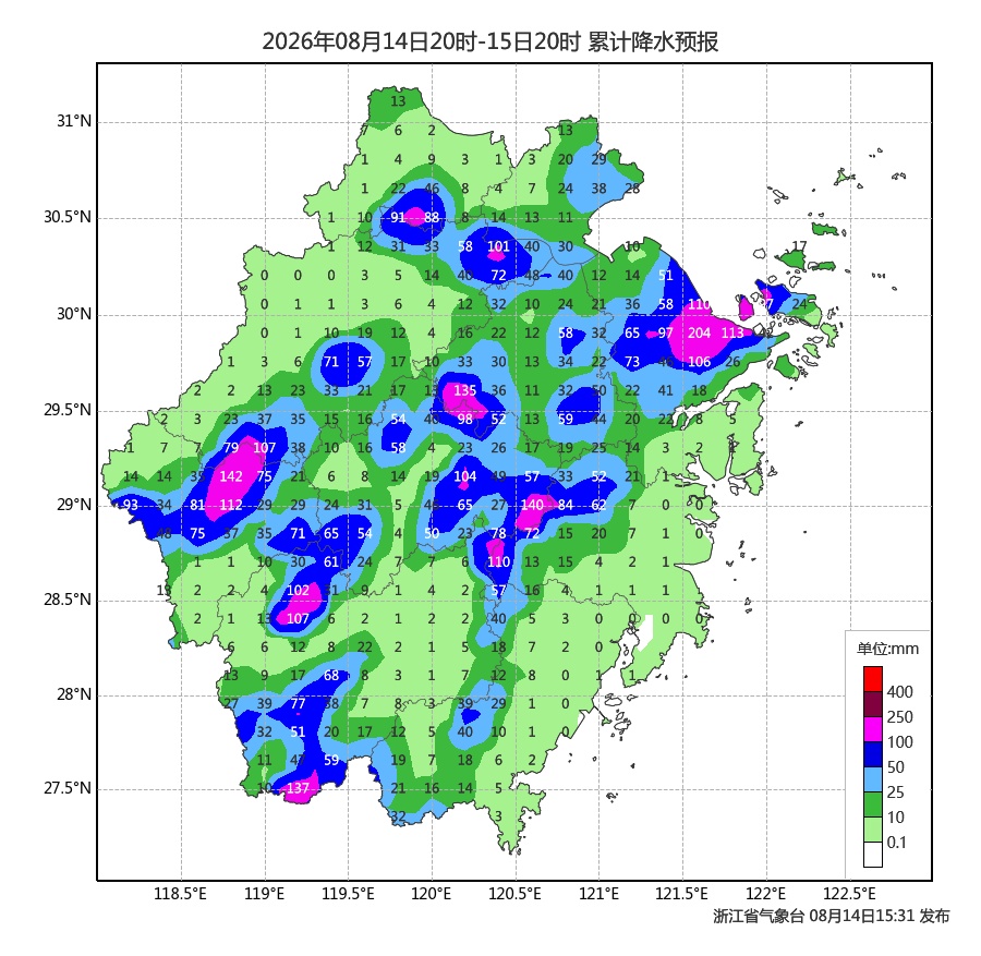 浙江西北部和东北部今有大暴雨，伴有10级雷暴大风；提醒：洪水过后这3样别吃