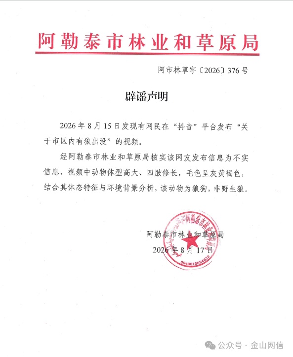 阿勒泰出现野生狼？官方公告来了！