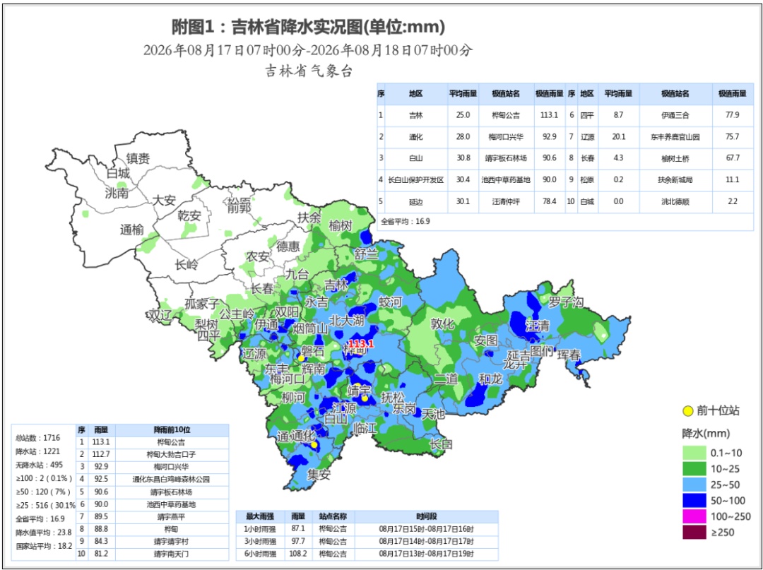 吉林省大部将迎连续降雨