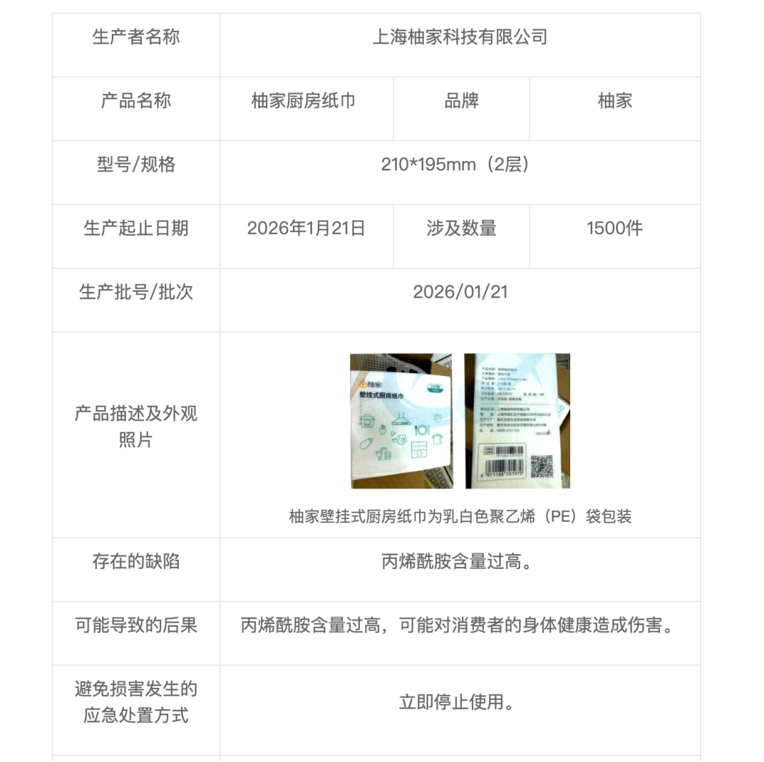 立即停止使用,致癌物超标!知名纸巾品牌发布召回公告 立即停止使用,致癌物超标!知名纸巾品牌发布召回公告
