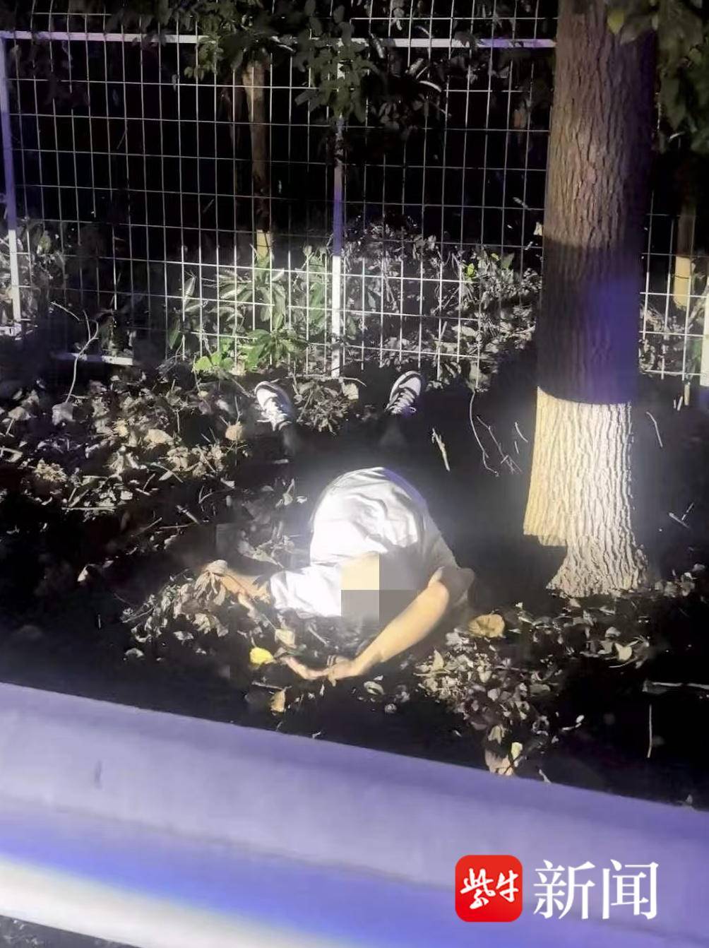男子酒后驾车情绪失控，被交警发现时已弃车昏睡在地