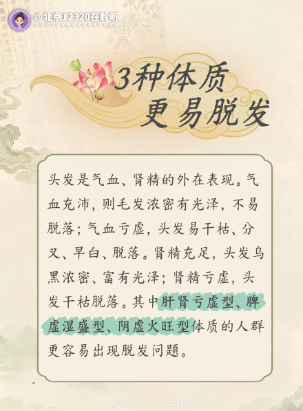 认清体质，中医教你防脱发