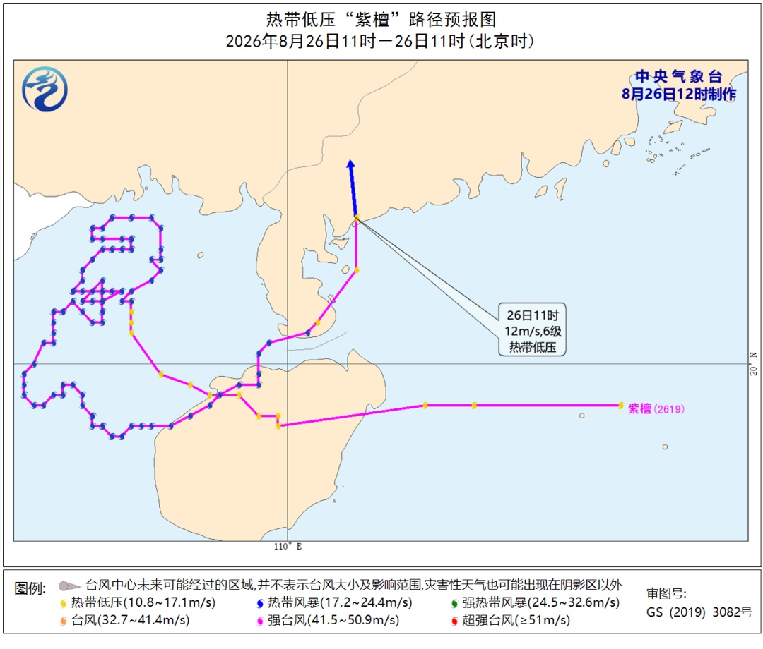 热带低压“紫檀” 登陆广东吴川