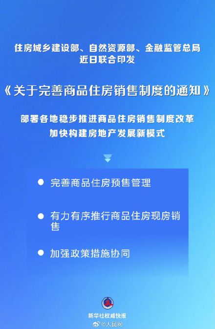 我国将有力有序推行商品住房现房销售