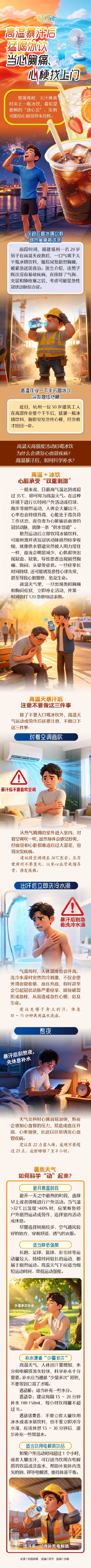 高温暴汗后猛喝冰饮，当心胸痛、心梗找上门