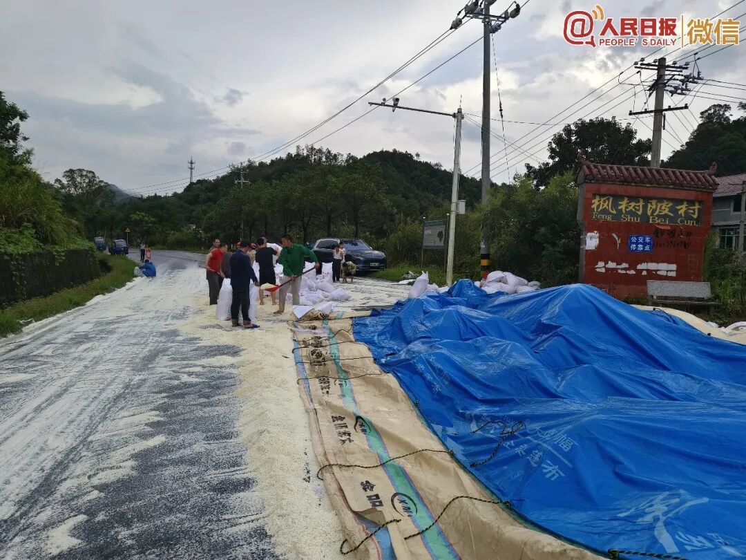 300多袋大米散落在国道!接下来的画面很意外…… 300多袋大米散落在国道!接下来的画面很意外……