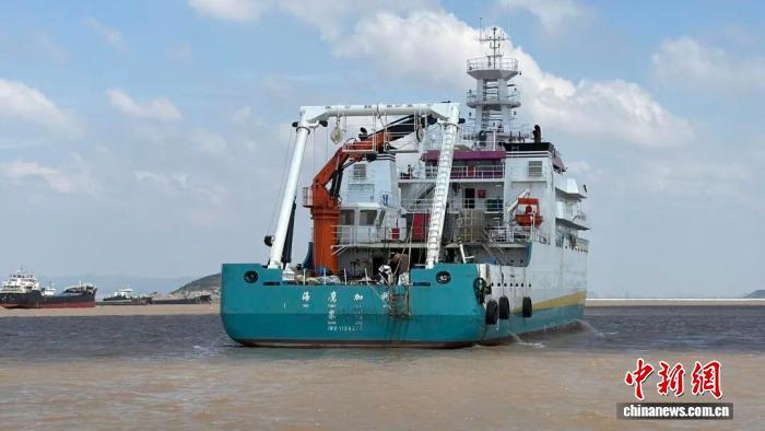中国首艘民资建造科考船试航在即 舱内施工如火如荼