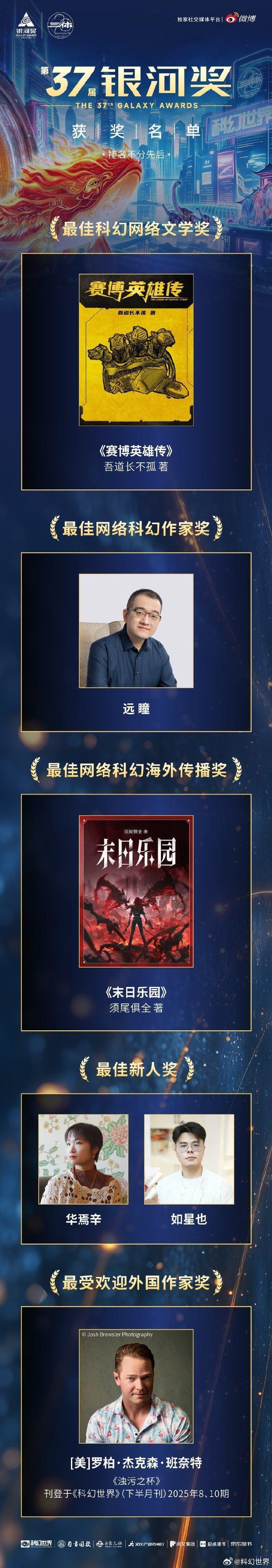 《科幻世界》发布银河奖情况说明:因参评作品包含邓紫棋《启示路》,共收到投票11万9524人次,创历年最高;此前获奖名单公布,邓紫棋落选 《科幻世界》发布银河奖情况说明:因参评作品包含邓紫棋《启示路》,共收到投票11万9524人次,创历年最高;此前获奖名单公布,邓紫棋落选
