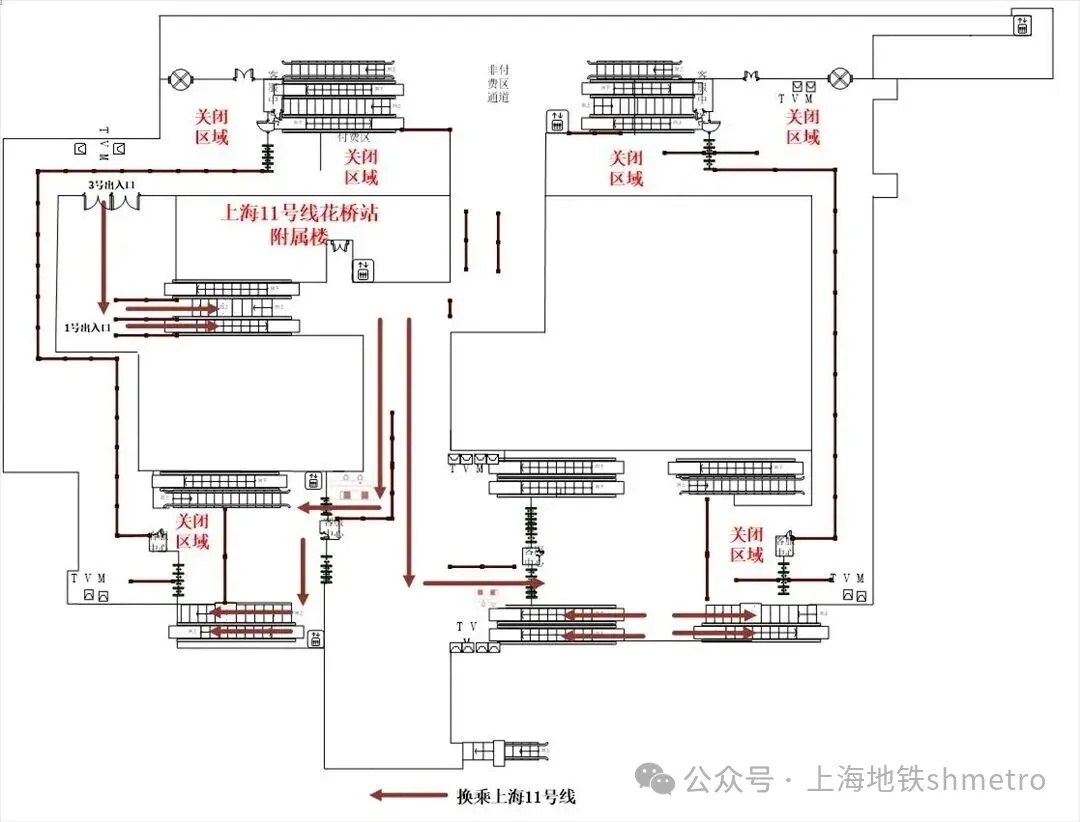 上海地铁提示：9月14日至9月27日，沪苏地铁11号线换乘通道临时关闭