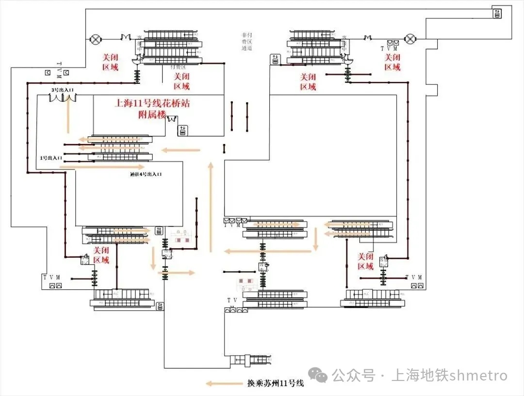 上海地铁提示：9月14日至9月27日，沪苏地铁11号线换乘通道临时关闭