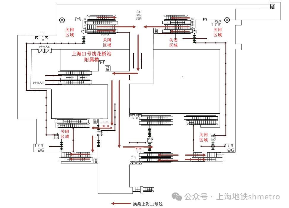 上海地铁提示：9月14日至9月27日，沪苏地铁11号线换乘通道临时关闭