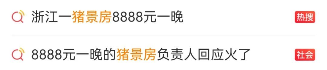 冲上热搜!8888元一晚,猪景房 冲上热搜!8888元一晚,猪景房