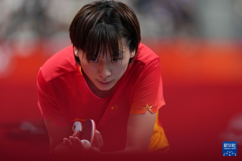 亚运会乒乓球女团小组赛：中国队胜尼泊尔队