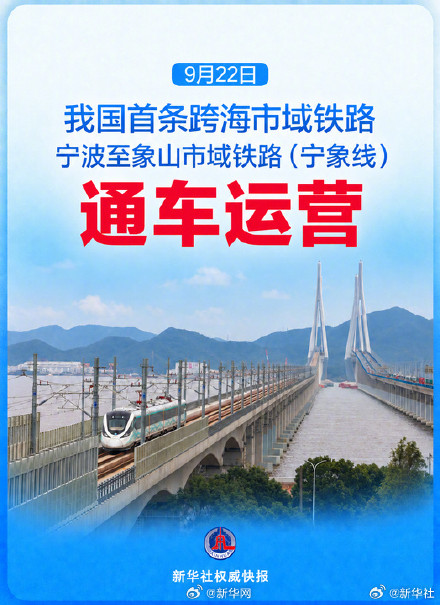新华社权威快报｜国内首条跨海市域铁路通车运营