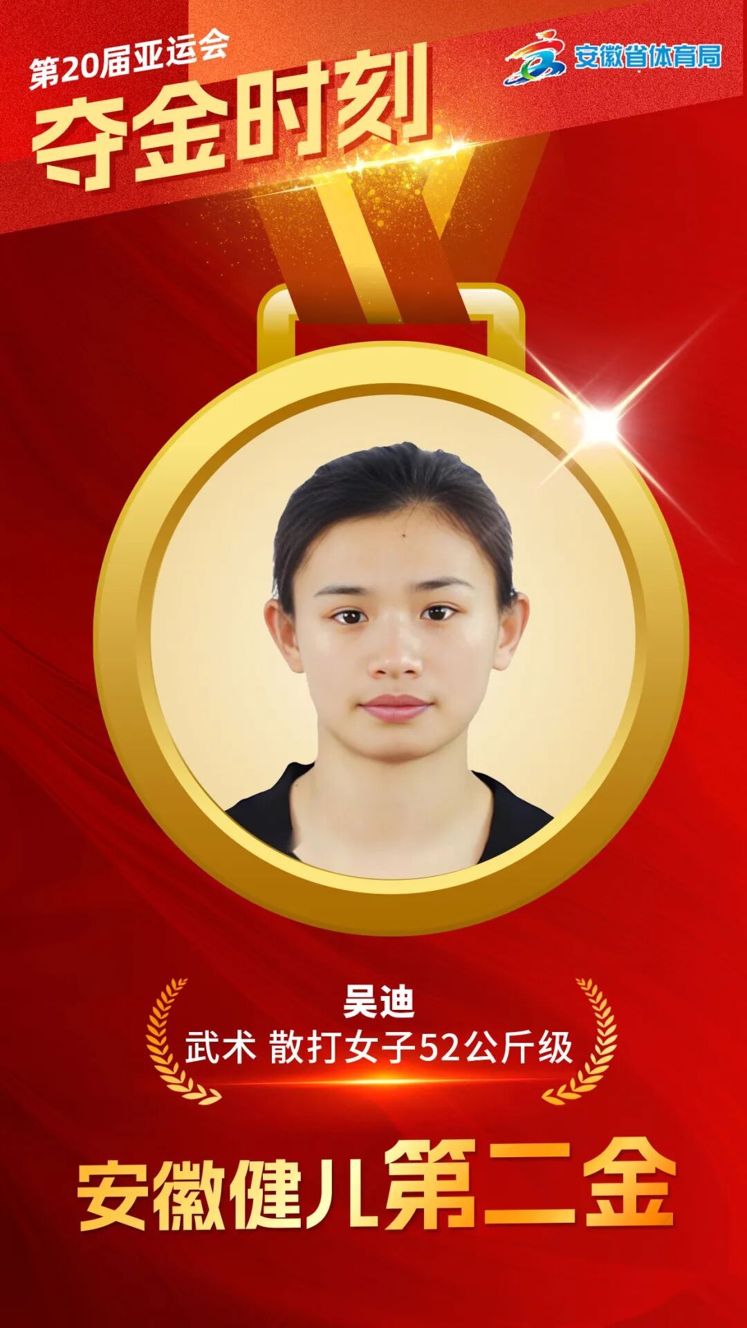 祝贺!合肥吴迪、马硕夺金! 祝贺!合肥吴迪、马硕夺金!