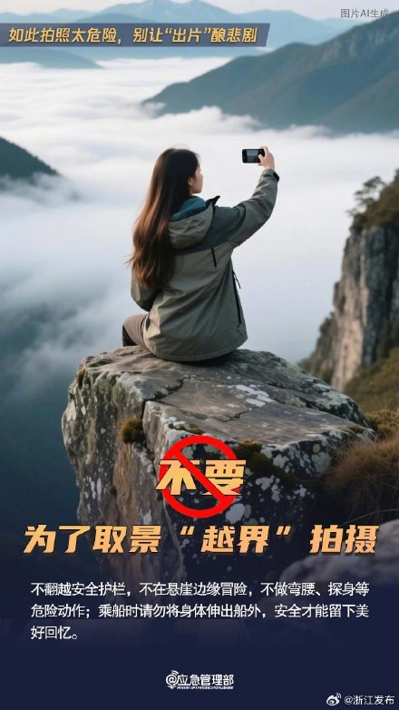 注意!假期出游打卡“出片”,安全为先 注意!假期出游打卡“出片”,安全为先