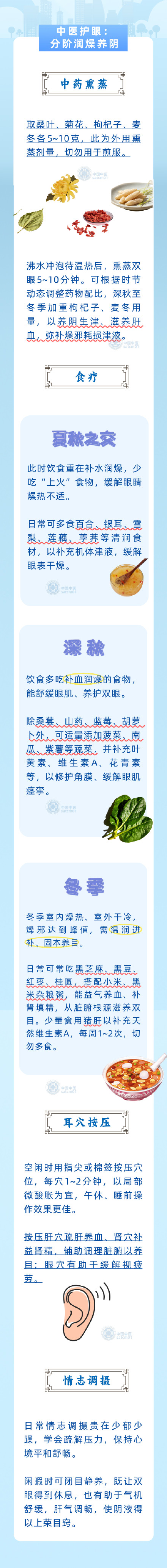 秋燥耗伤津液，眼睛最先遭殃！几个中医小妙招，让眼睛润起来~