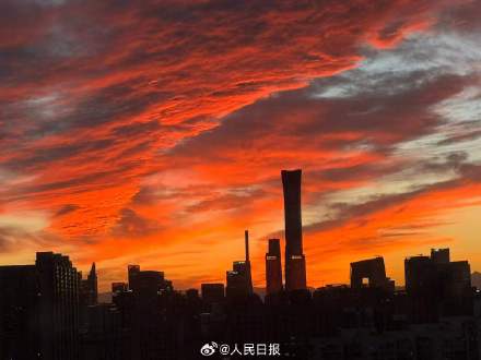 北京晚霞，盛大灿烂！