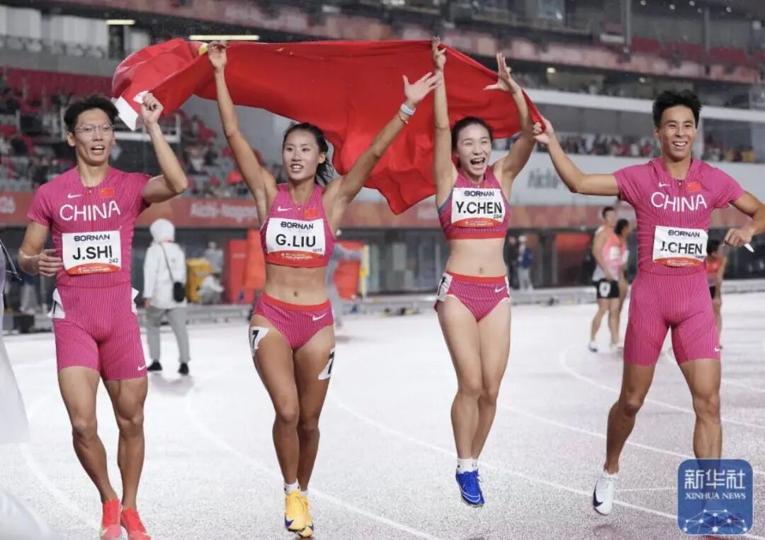 陈妤颉极限逆转，最后一棒反超泰国队；中国队收获历史上首枚亚运会田径4×100米混合接力金牌，并创亚洲纪录和赛会纪录