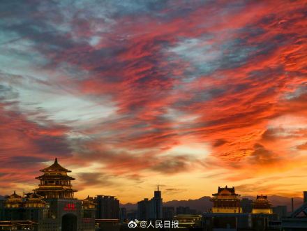 北京晚霞，盛大灿烂！