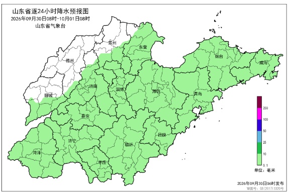 8℃+大风蓝色预警！山东天气预报请收好，附国庆假期天气地图