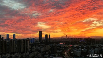 北京绝美晚霞喜迎国庆