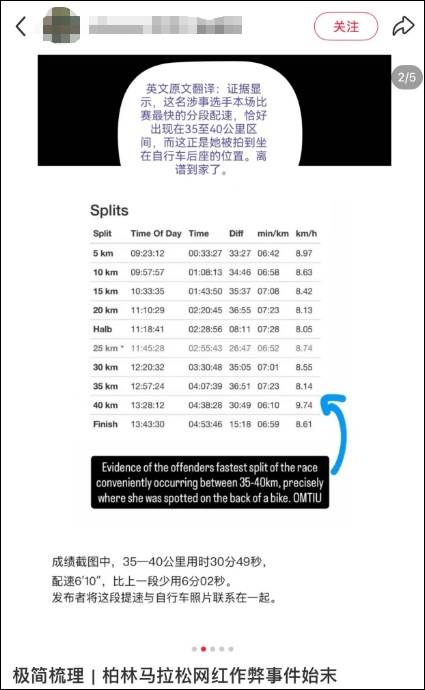 50万粉丝健身博主参加柏林马拉松，被拍到坐自行车作弊，本人凌晨发文道歉