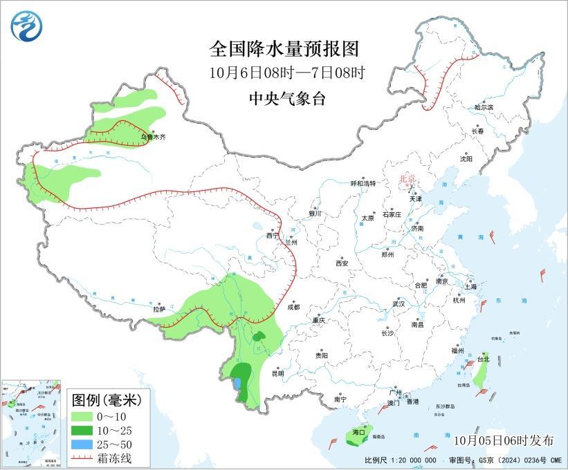 云南海南等地有较强降水 东部部分海区有大风