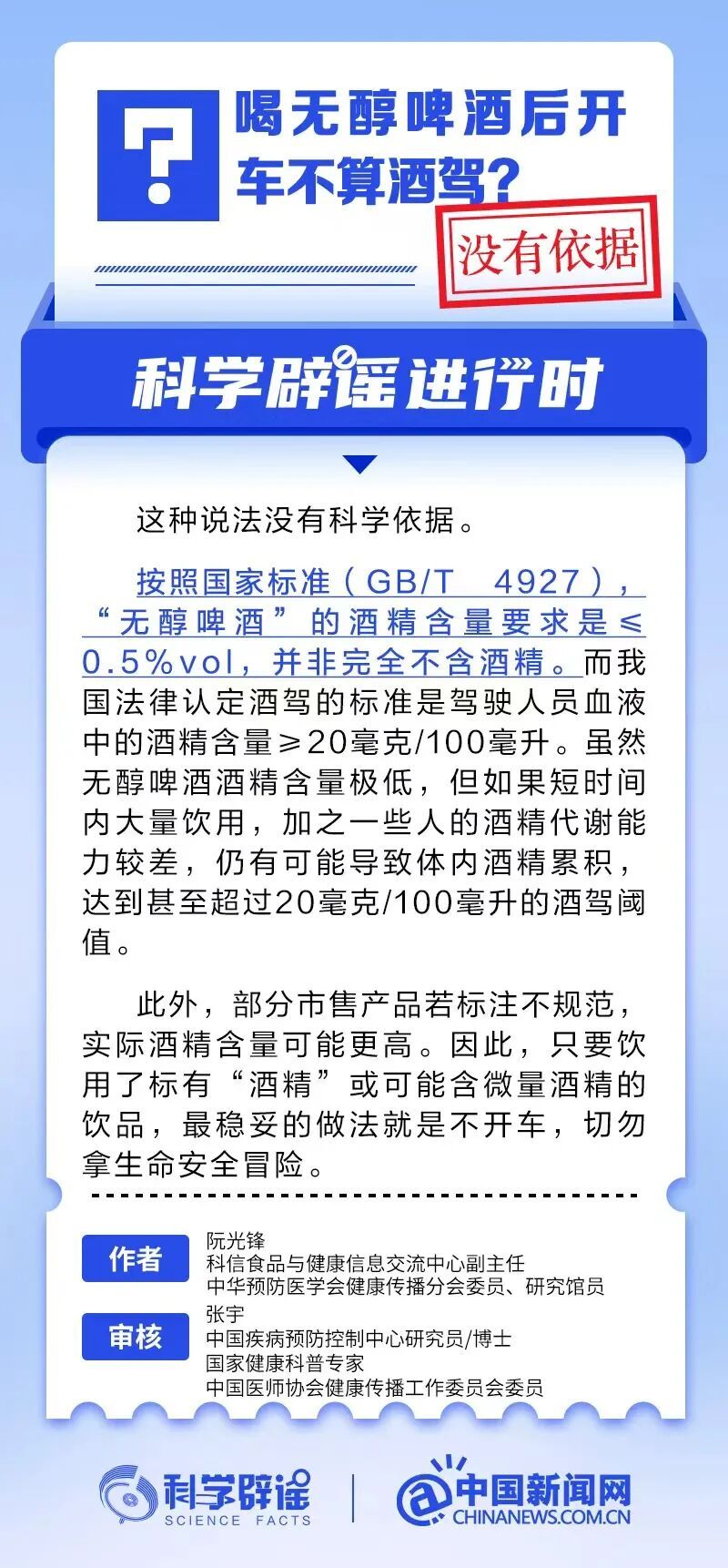 “喝无醇啤酒不算酒驾”?交警回应—— “喝无醇啤酒不算酒驾”?交警回应——